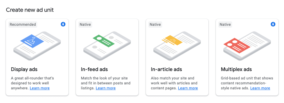 AdSense ad units